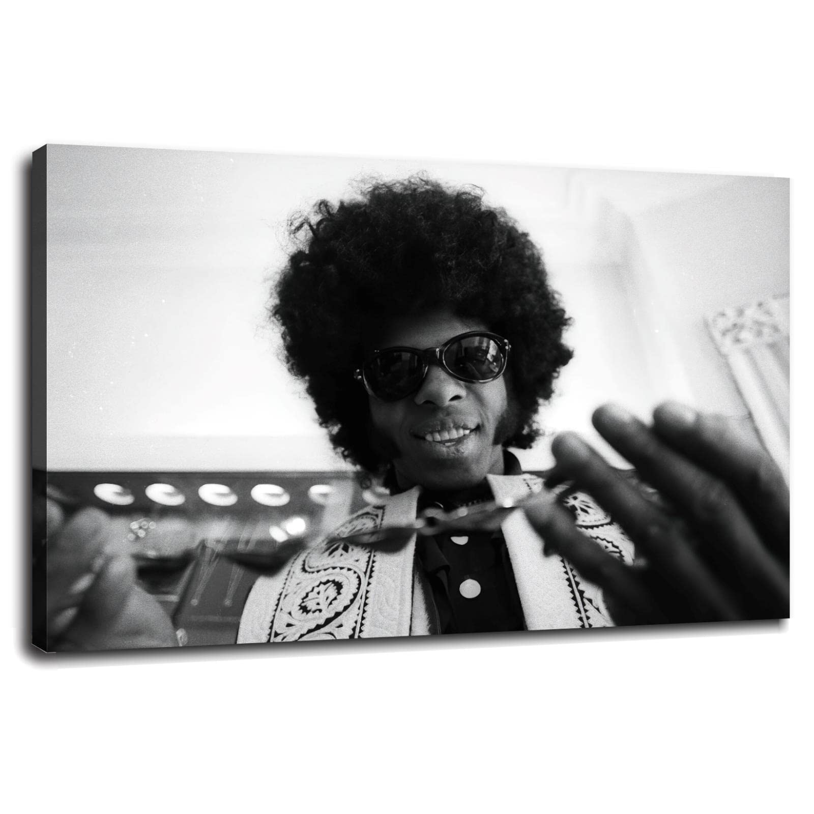 Sly and The Family Stone Canvas Wall Art Poster - 36x24 Inches Framed Music Decor for Home, Office, Bedroom & Living Room - Vintage Band Prints for Music Lovers & Retro Style Decorations