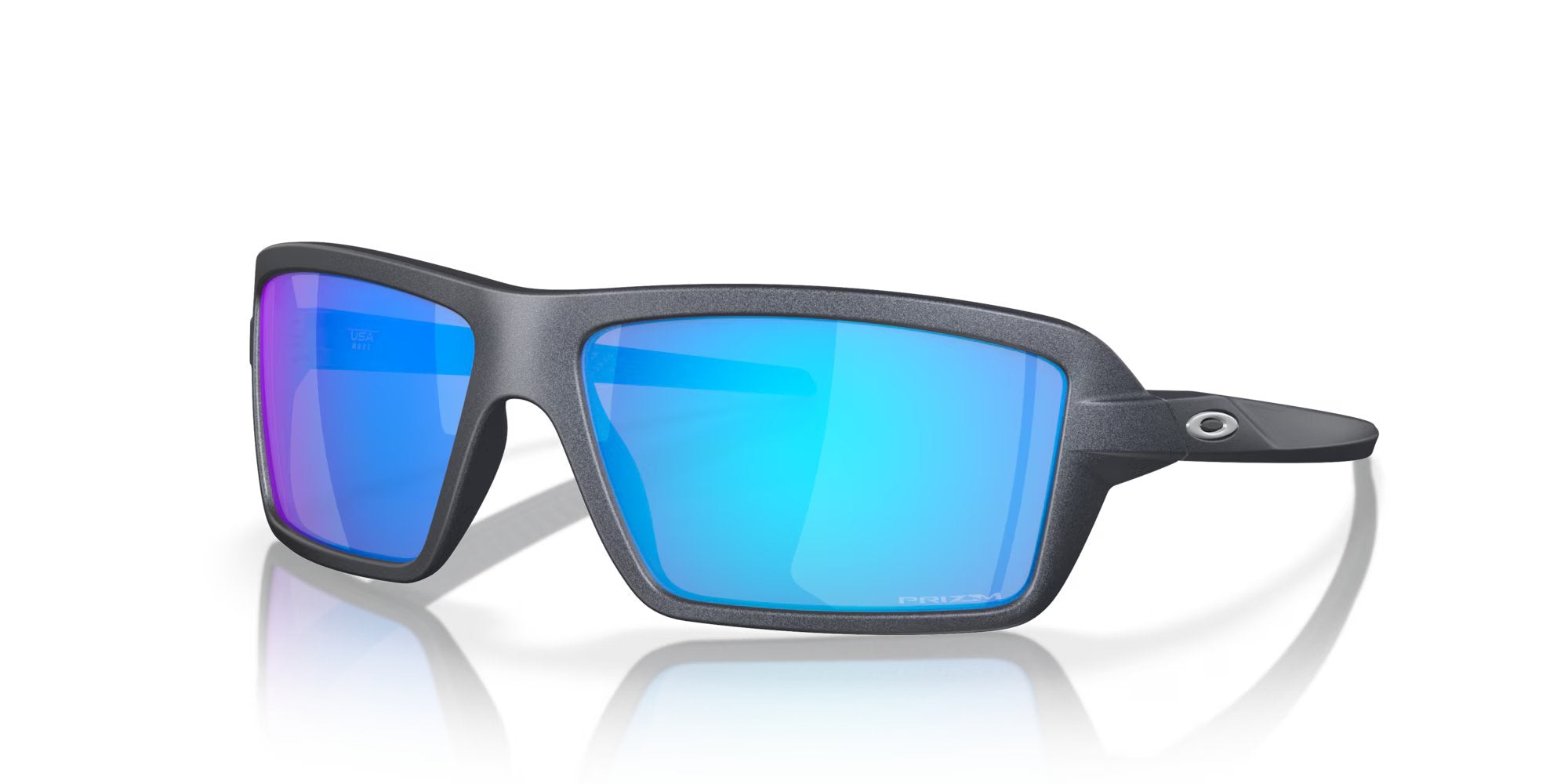 Premium Blue Steel Sunglasses with Prizm Sapphire Lens - UV Protection for Outdoor Sports & Driving