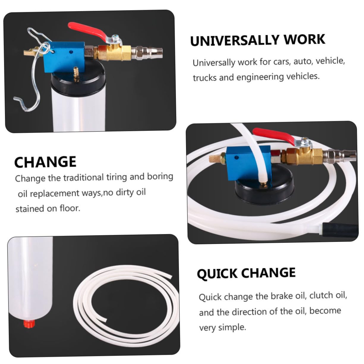 Universal Car Auto Brake Fluid Replacement Tool - Vacuum Pump Bleeder Kit for Trucks & Engineering Vehicles | Easy DIY Brake Fluid Change for Home Garage & Professional Mechanic Use