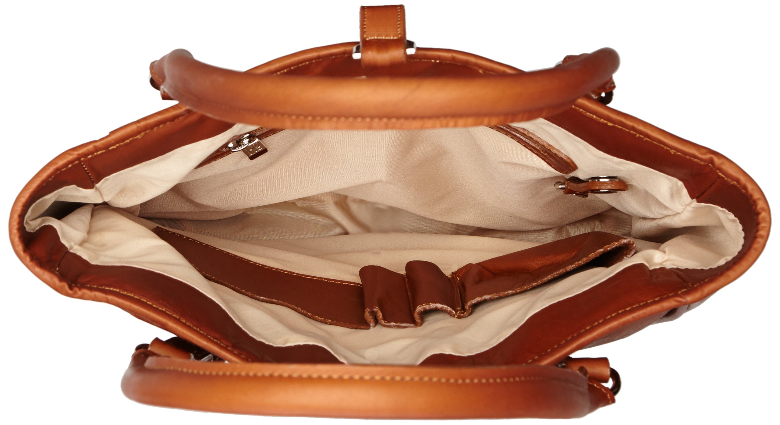 Claire Chase Genuine Leather Shoulder Tote Bag - Saddle Brown Crossbody Purse for Women | Perfect for Work, Travel & Everyday Use