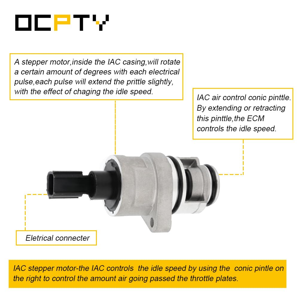 OCPTY 4861552AC New Idle Air Control Valve - Compatible with Dodge Aspen, Dakota, Durango, Ram 1500/3500 & Jeep Liberty, TJ, Wrangler - Improve Engine Performance & Fuel Efficiency - Perfect for Off-Roading & Daily Commuting