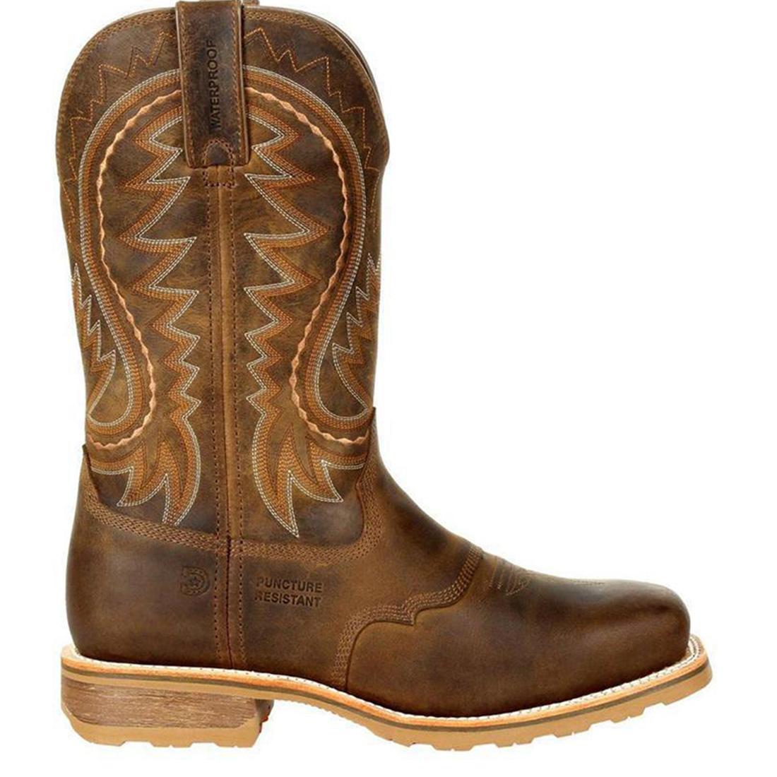 Maverick Pro Steel Toe Waterproof Western Work Boots for Men - Tan Leather Safety Shoes for Construction, Ranch & Outdoor Work