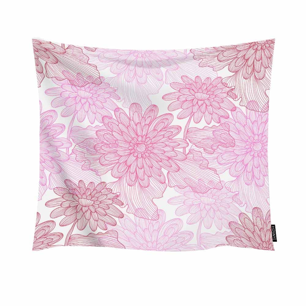 Pink Gerbera Flower Tapestry with Delicate Floral Leaf Pattern - 60x51 Inch Wall Hanging for Bedroom, Living Room & Dorm Decor - Boho Chic Home Aesthetic & Photo Backdrop