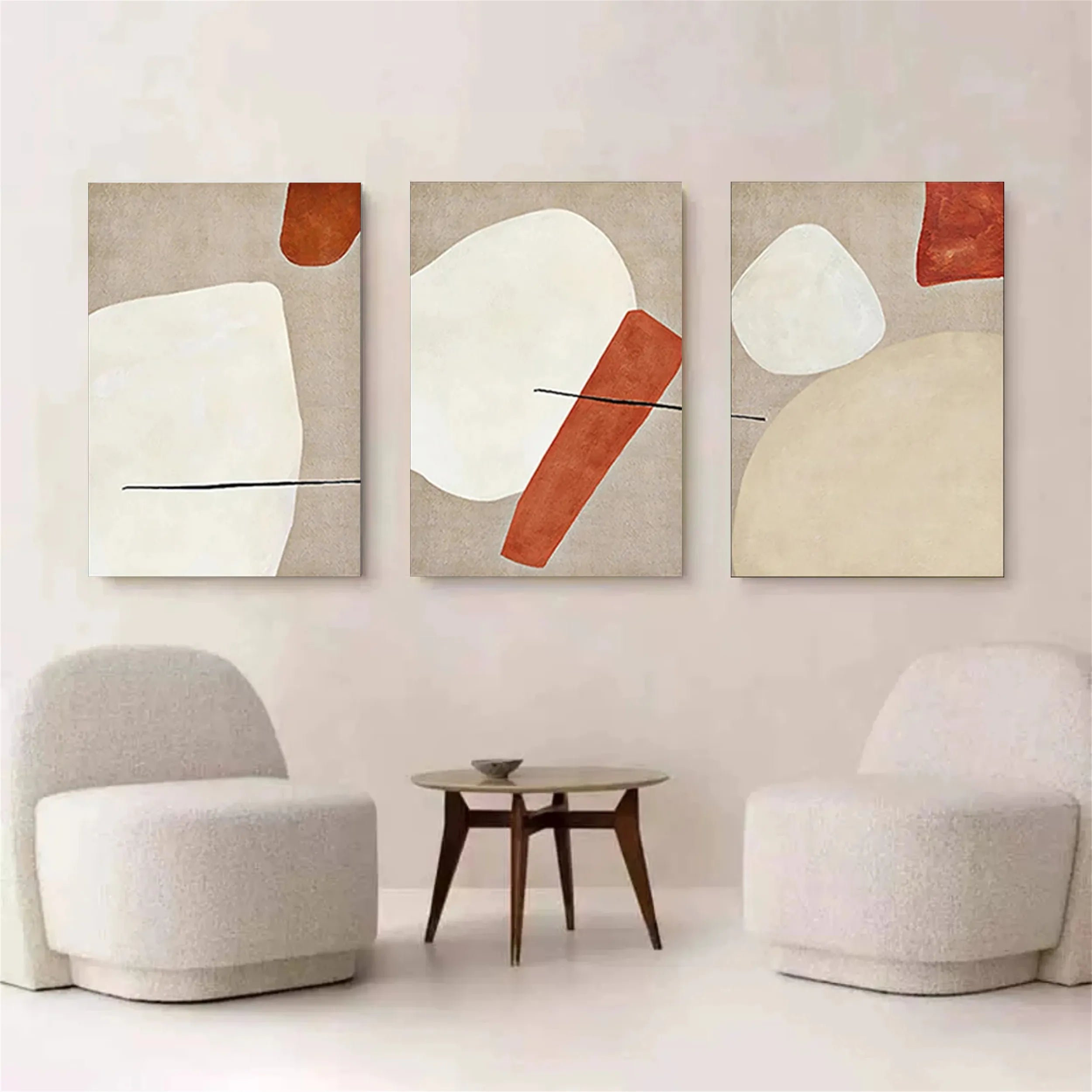 Abstract Tranquility Set of 3 Wall Art Prints - Modern Minimalist Home Decor for Living Room, Bedroom & Office - #AB139 - Perfect for Creating a Calming Atmosphere in Any Space