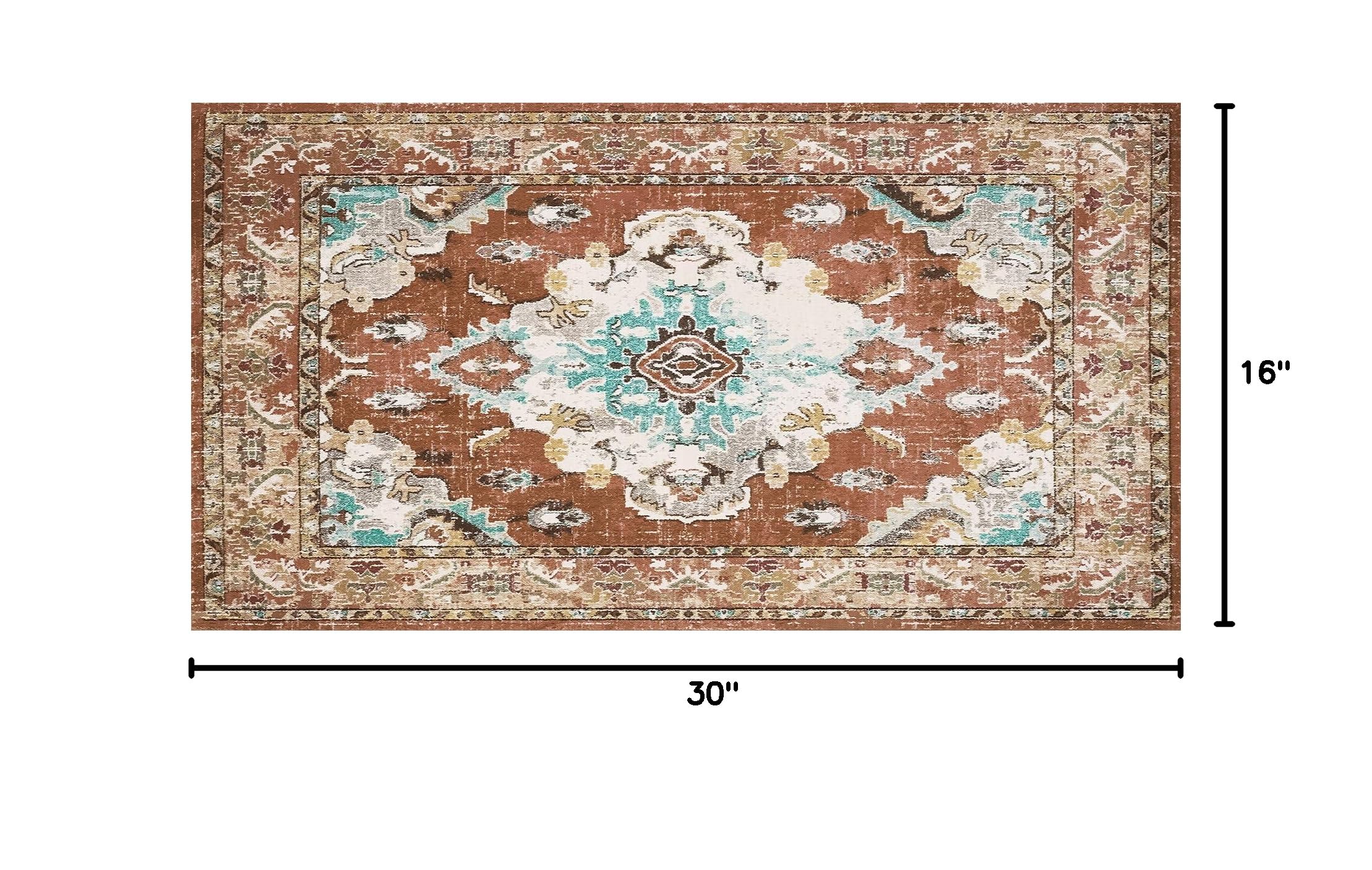 Non-Slip Washable Small Indoor Door Mat - Narrow Entrance Rug for Kitchen, Bathroom, Hallway, Office, Sink & Laundry - Perfect for High-Traffic Areas & Wet Floors (Orange)