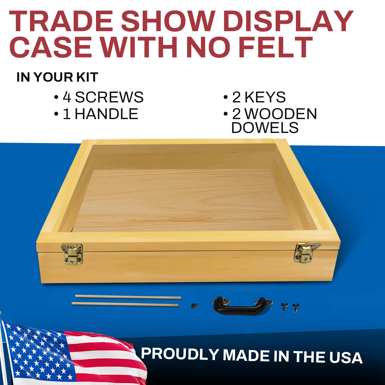 Premium Acrylic Tabletop Display Case for Baseball & Trading Cards - Golden Oak Wooden Dowels, No Felt - Perfect for Collectors, Trade Shows & Home Decor