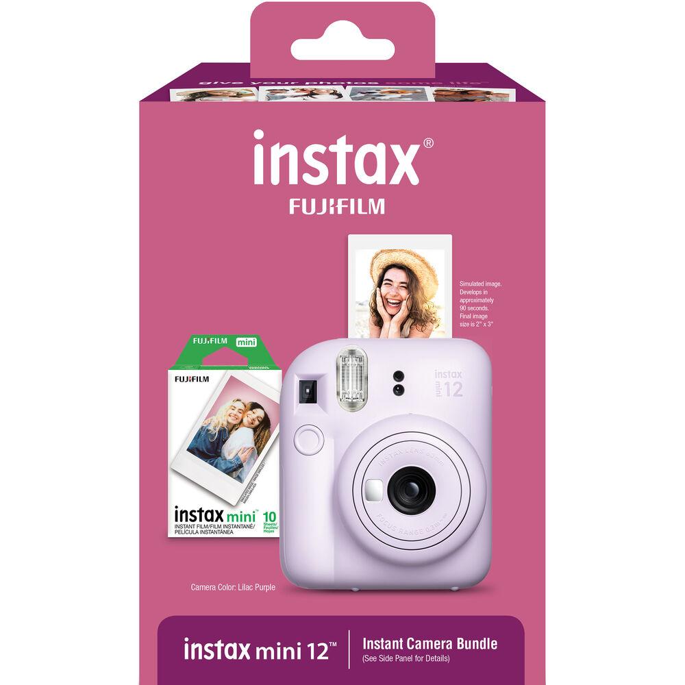 FUJIFILM INSTAX MINI 12 Instant Camera Bundle with Film - Lilac Purple | Portable Polaroid Camera for Travel, Parties & Memories