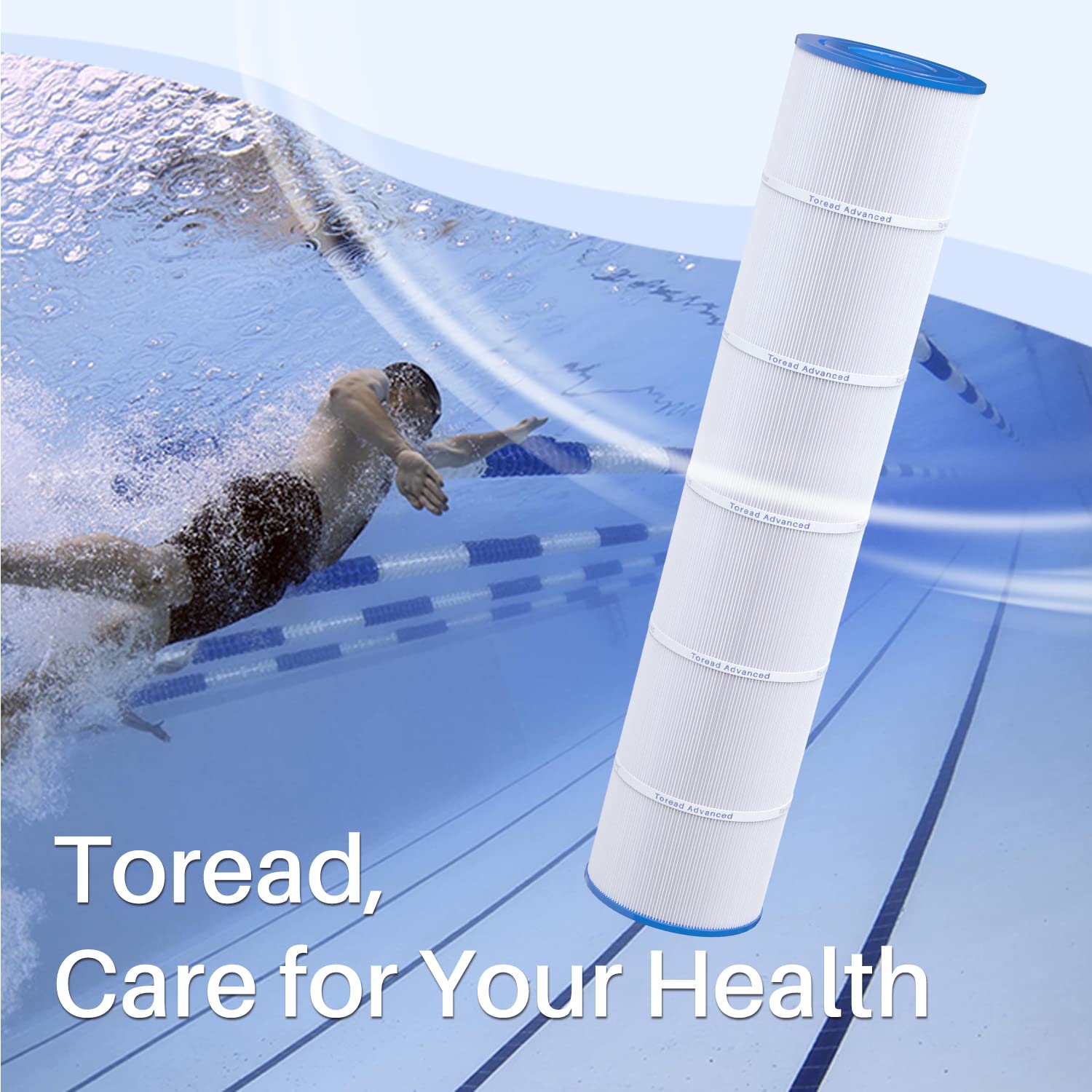 TOREAD PJAN145 Pool Filter Cartridge 4 Pack - 145 sqft Replacement for Jandy CL580, CV580, Unicel C-7482, Ultral-A10, Filbur FC-0820, A0104100, R0357900, Filbur FC-6415, SD-01109 - Perfect for Inground & Above Ground Pool Maintenance