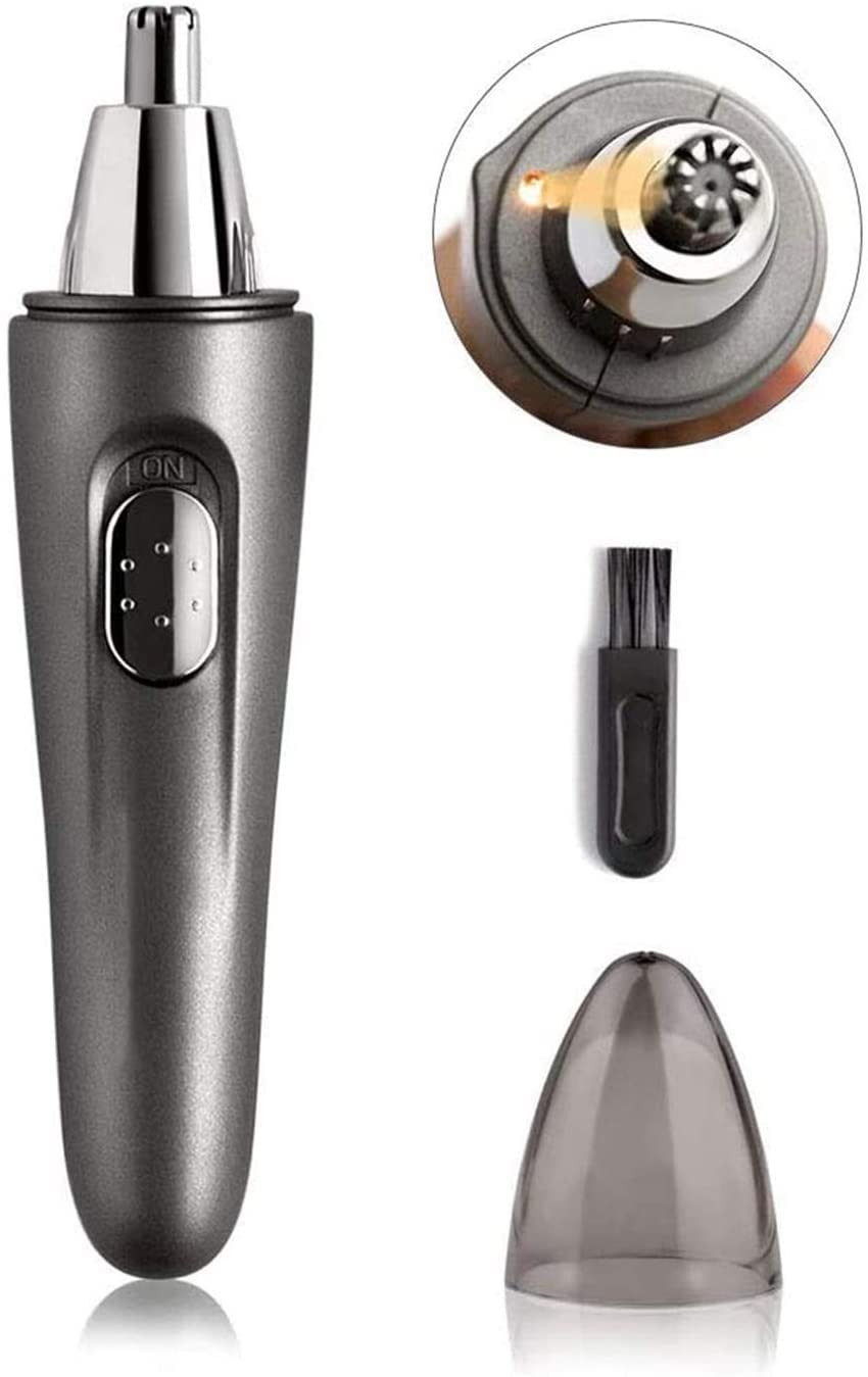 Painless Ear & Nose Hair Trimmer for Men & Women - Battery Powered Waterproof Eyebrow & Body Groomer - Perfect for Travel, Home & Personal Grooming