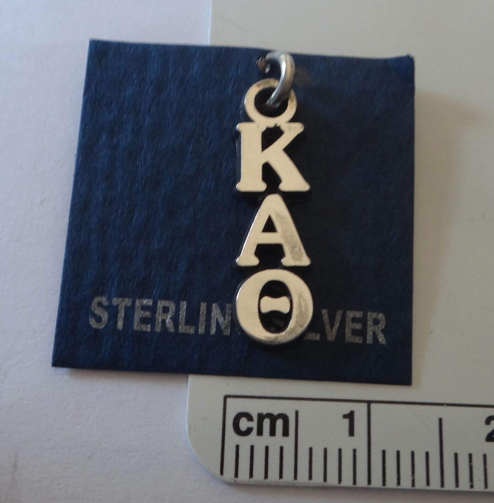 20x6mm Sterling Silver Greek Sorority Kappa Alpha Theta Lavalier Charm - DIY Jewelry Making Craft Beads for Bracelets & Necklaces - Perfect for Sorority Gifts, Friendship Jewelry and Greek Life Accessories