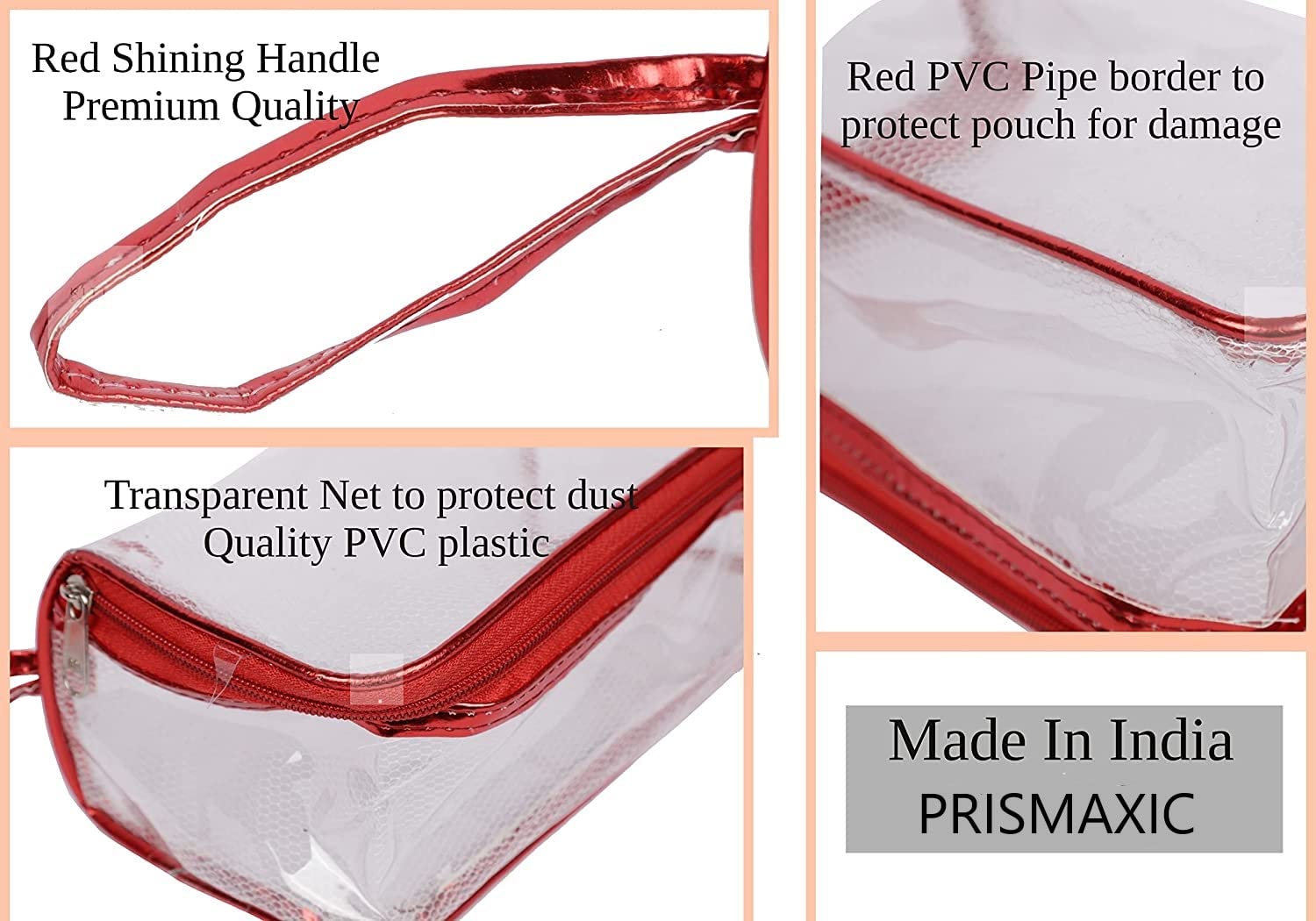 PRISMAXIC 4-Piece Toiletry Bag Set - Waterproof Cosmetic & Makeup Pouch Organizer for Travel, Gym, and Daily Use - Perfect for Men & Women (Ideal for Business Trips, Vacation & Weekend Getaways)