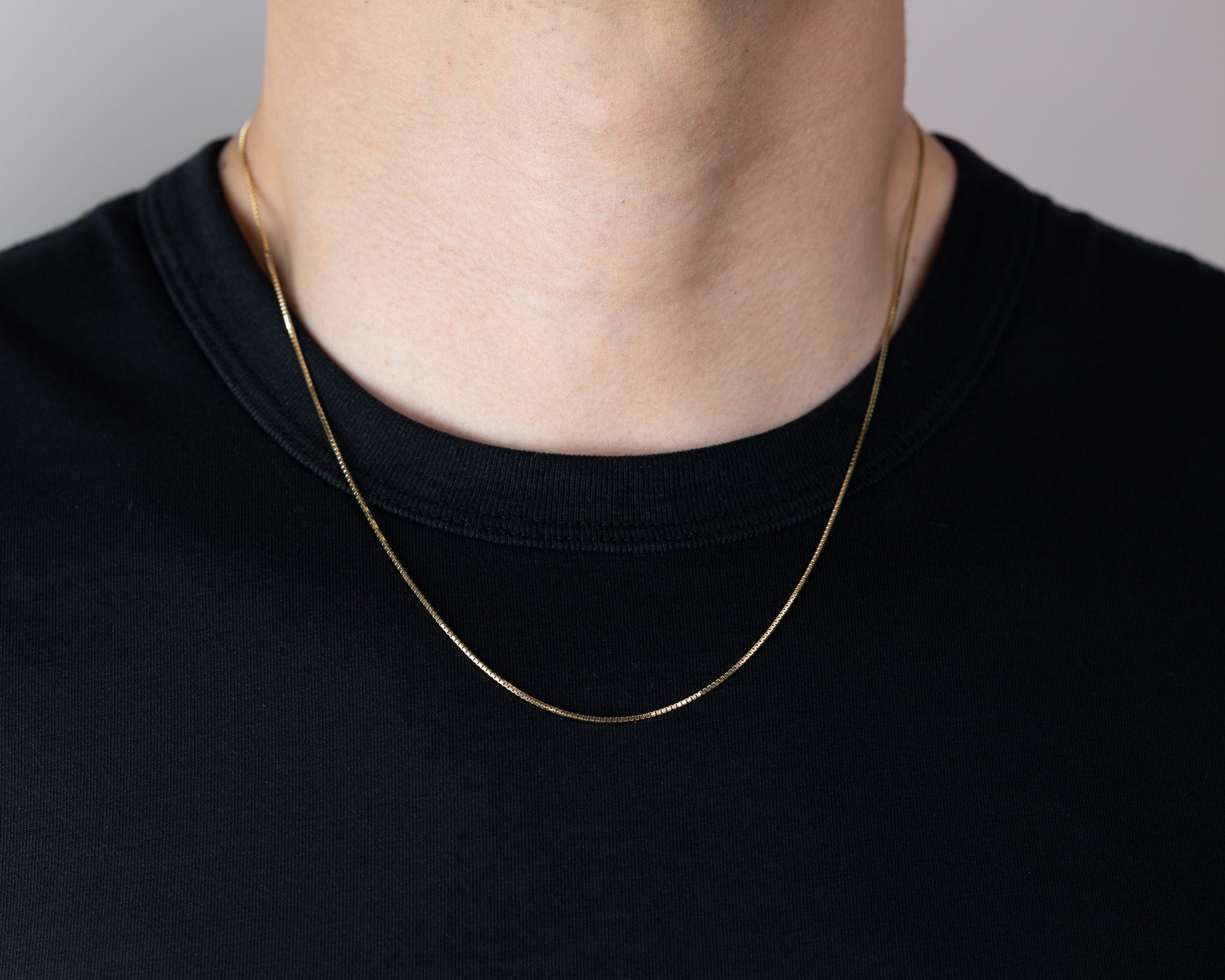 1mm Gold Box Chain Necklace - Model 0255 | Dainty Layering Chain for Women | Perfect for Everyday Wear, Gift Giving & Special Occasions