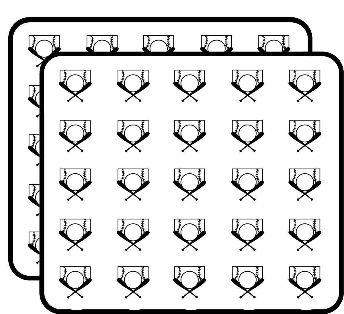 Baseball Cross Bats Stickers 50 Pack - Premium Vinyl Decals for Scrapbooking, DIY Crafts, Bullet Journals, Calendars & Kids Art Projects - Perfect for School Projects, Party Decorations & Gift Wrapping