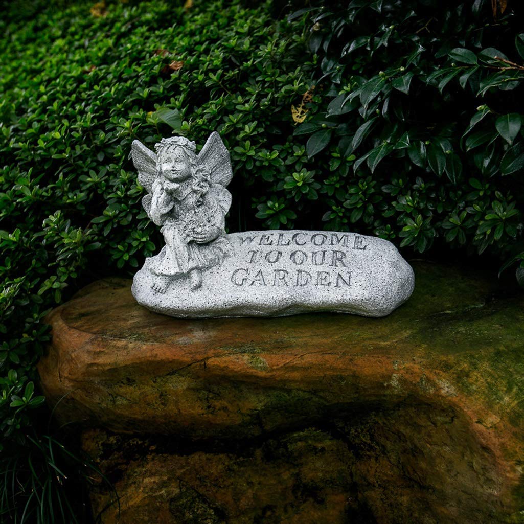 Outdoor Garden Statue - Creative Angel Sculpture for Nursery, Park & Landscape Decor | Weather-Resistant Bionic Stone Ornament | Perfect for Patio, Yard & Garden Decorations