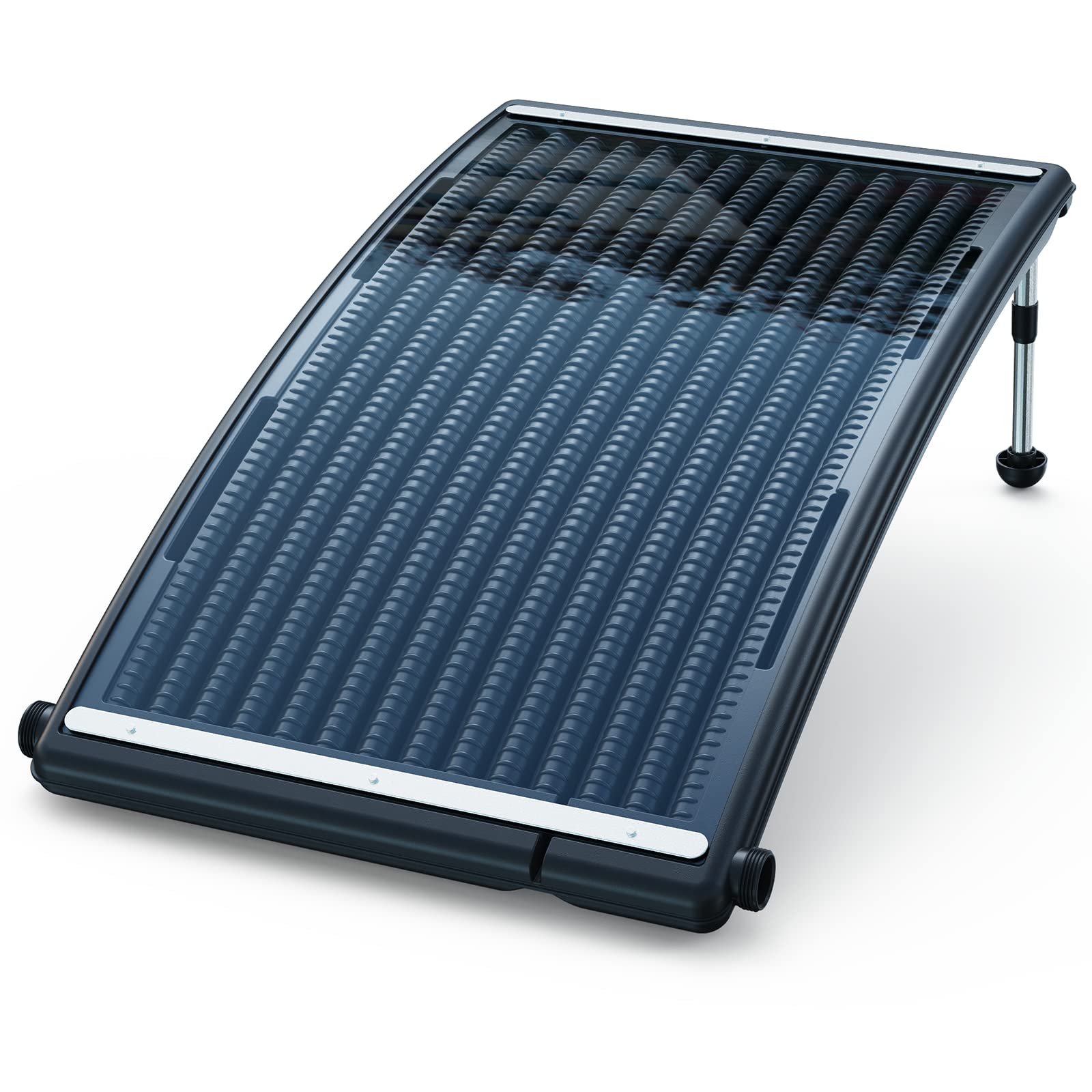 Efficient Curve Solar Pool Heater for Above-Ground & Inground Pools - Includes 2 Hoses, Clamps & Adapters | Extend Swimming Season & Save Energy
