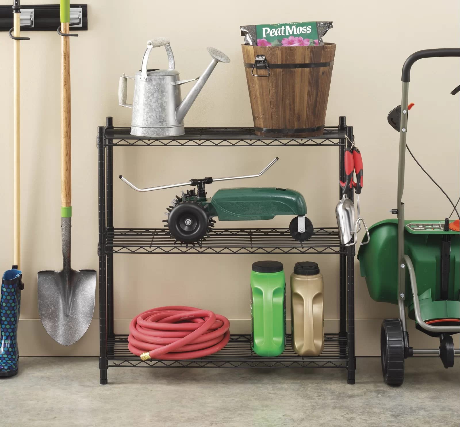 3-Tier Heavy Duty Adjustable Wire Storage Shelves - 150 Lbs Capacity Per Shelf, Metal Organizer Rack for Pantry, Garage, Kitchen (23