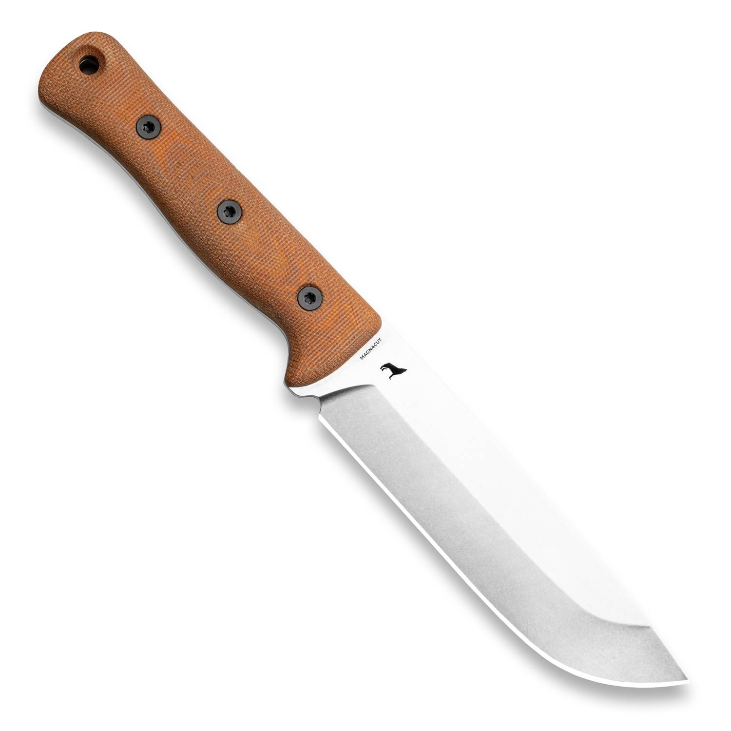F6 Leuku Survival Knife - Premium CPM MagnaCut Steel, Polished Stonewash Finish, Natural Canvas Micarta Handle - Ideal for Bushcraft, Hunting, and Outdoor Adventures