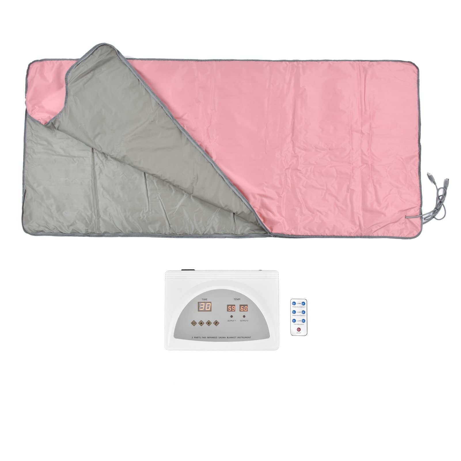 ZZMFORE Infrared Sauna Blanket with Remote Control - Portable Far Infrared Detox Heating Blanket for Home Use, Digital Temperature Control, Perfect for Relaxation & Beauty Therapy