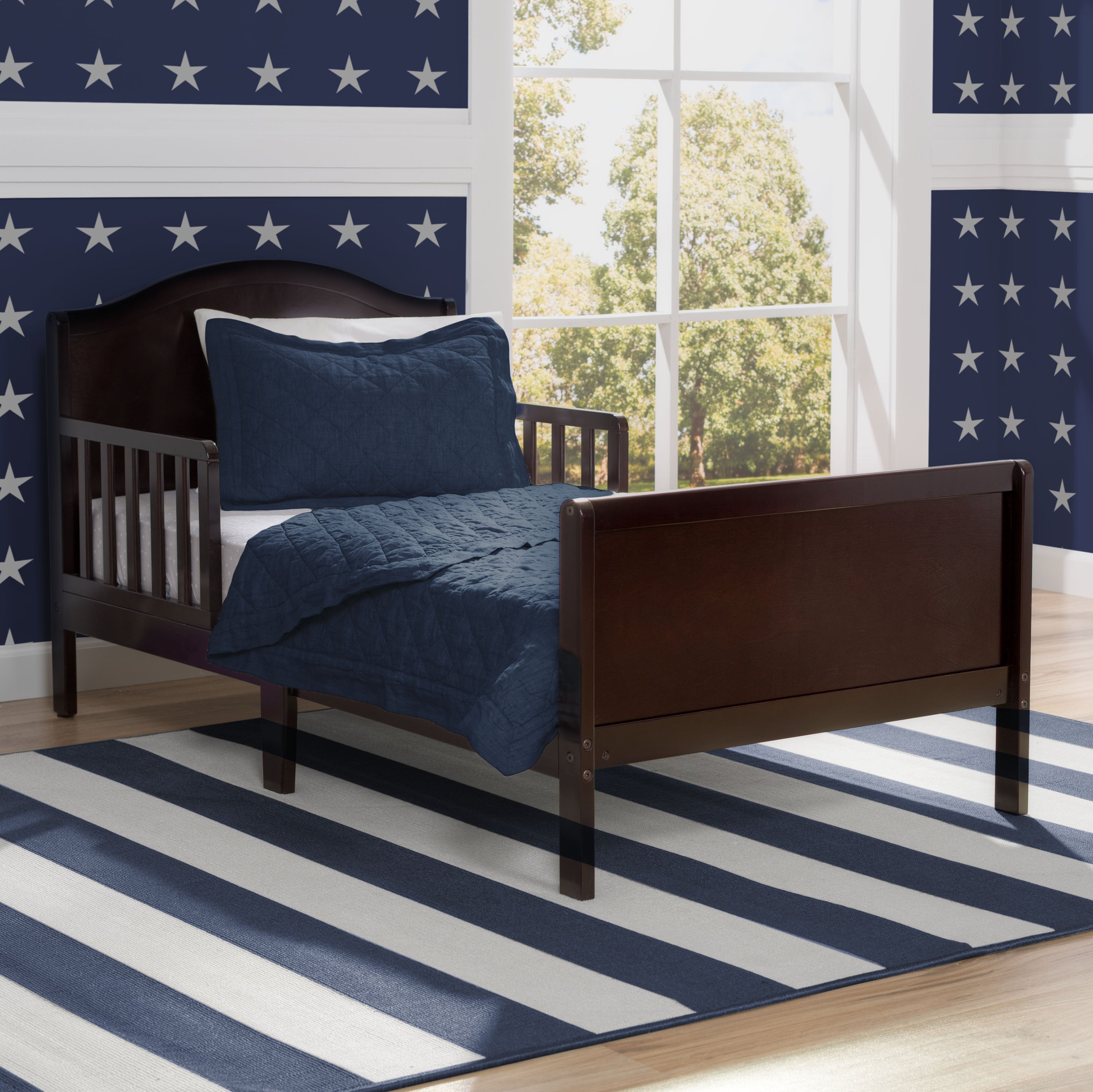 Bennett Toddler Bed for Kids - Convertible Wooden Toddler Bed with Safety Rails, Easy Assembly - Perfect for Nursery, Daycare & First Big Kid Bed Transition