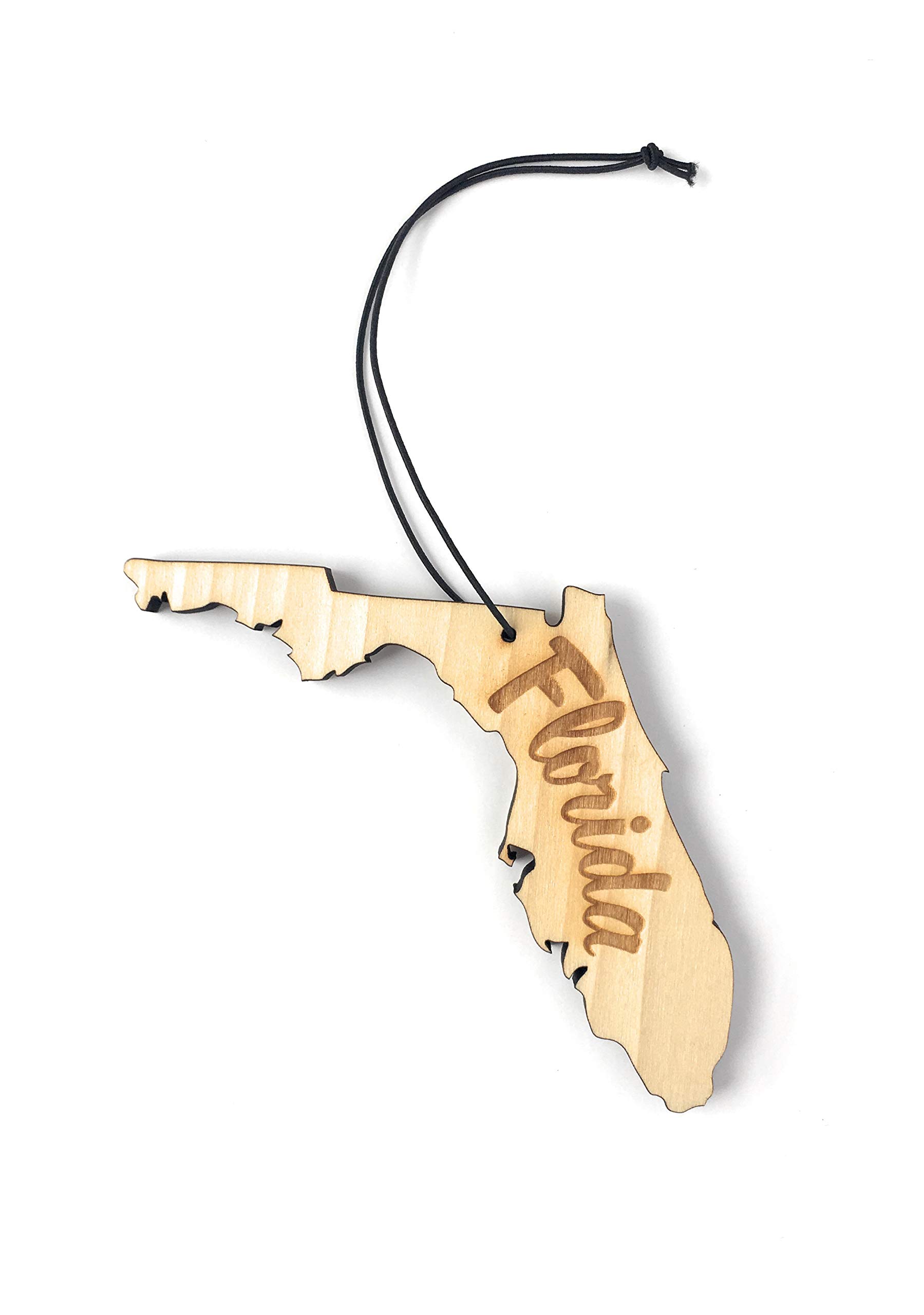Florida Wooden Car Air Freshener - Long Lasting Beach Scent (365+ Days) with Hanging Mirror Diffuser & Fragrance Oil - 100% American Made - Perfect for Cars, Offices & Home Decor