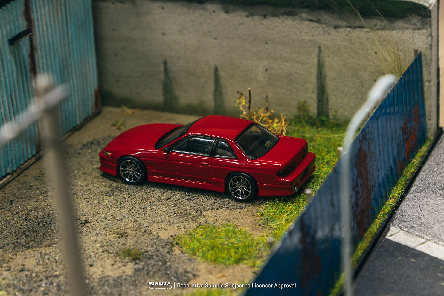 Tarmac Works 1:64 Scale Nissan Silvia S13 Vertex Diecast Model Car - Red Metallic Finish | Collectible Miniature for Display, Racing Enthusiasts & Diecast Collections