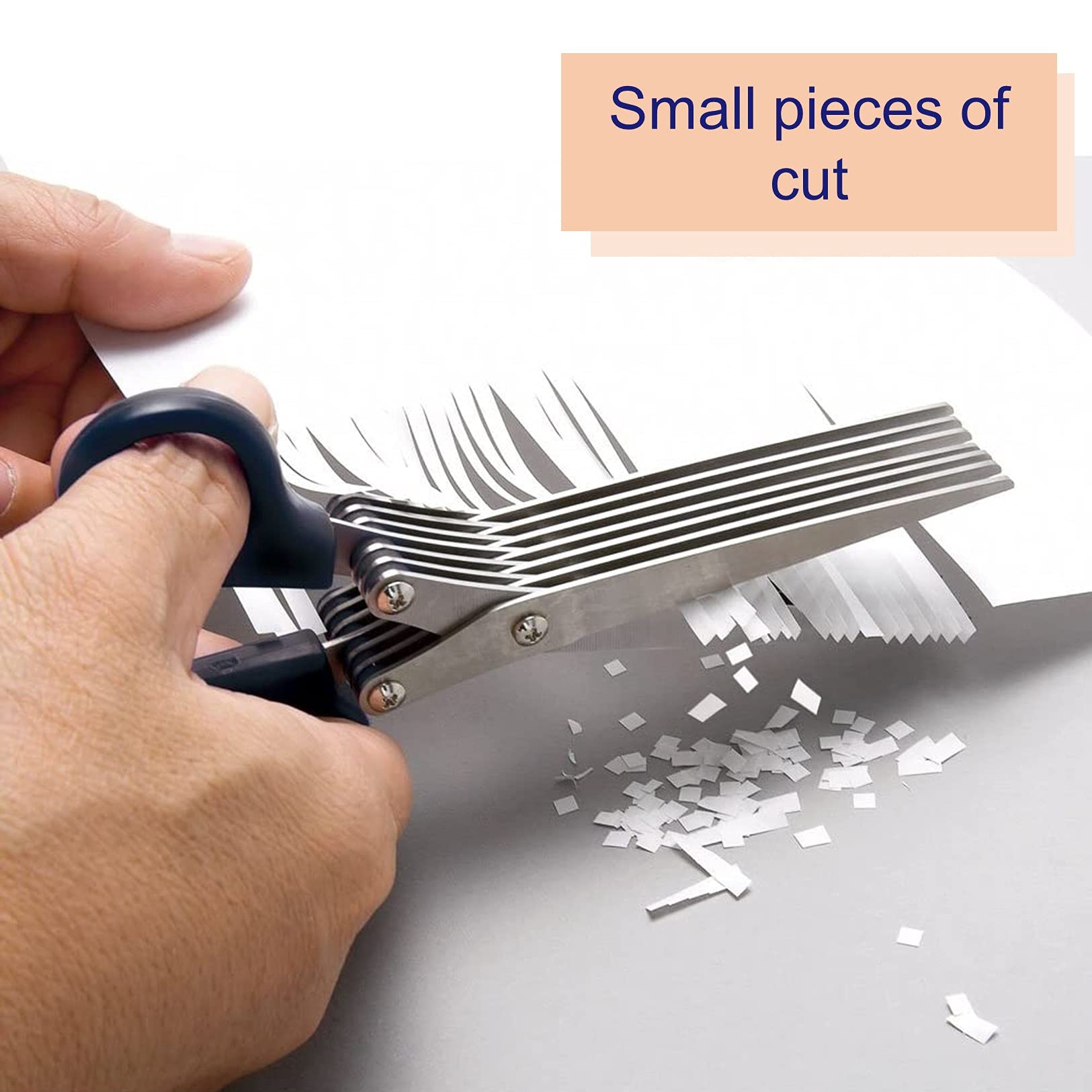 Sun-Star 7-Blade Shredder Scissors - 200mm Black Japanese Import - Perfect for Paper Crafting, Document Shredding & Office Use