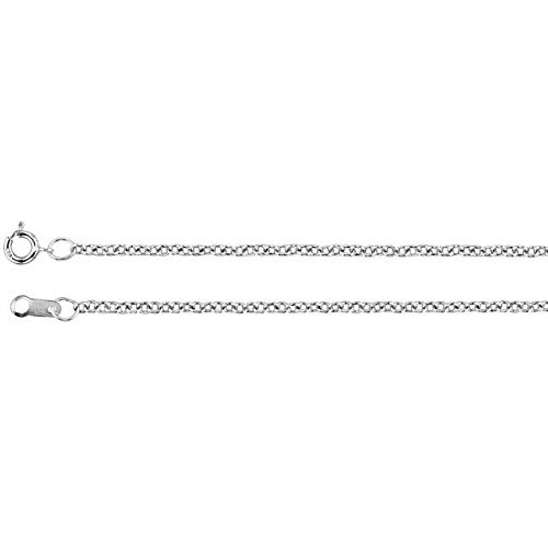 10K White Gold 1.5mm Solid Cable Chain Necklace 16