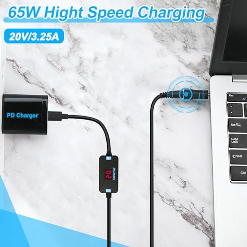 USB C to DC Adapter Cable - 3.3ft USB C Male to Female PD Trigger Cable for Laptops, Monitors & Electronics - Perfect for Travel, Office & Home Charging