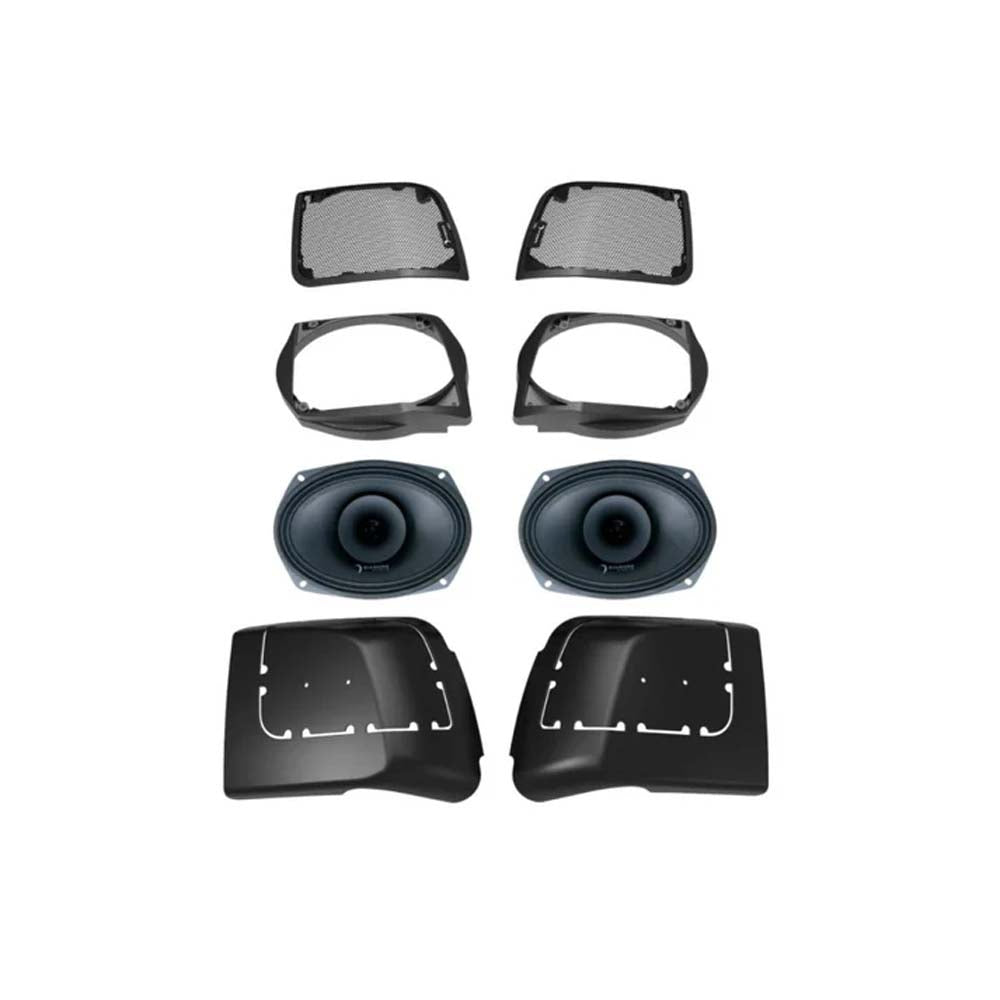 Diamond Audio MSMP692LK Harley Davidson® Cut In Lid Kit with MP692 2Ω Speakers & MICRO2V2 2-Channel Class D Amplifier - Perfect for Motorcycle Audio Upgrades and Custom Sound Systems