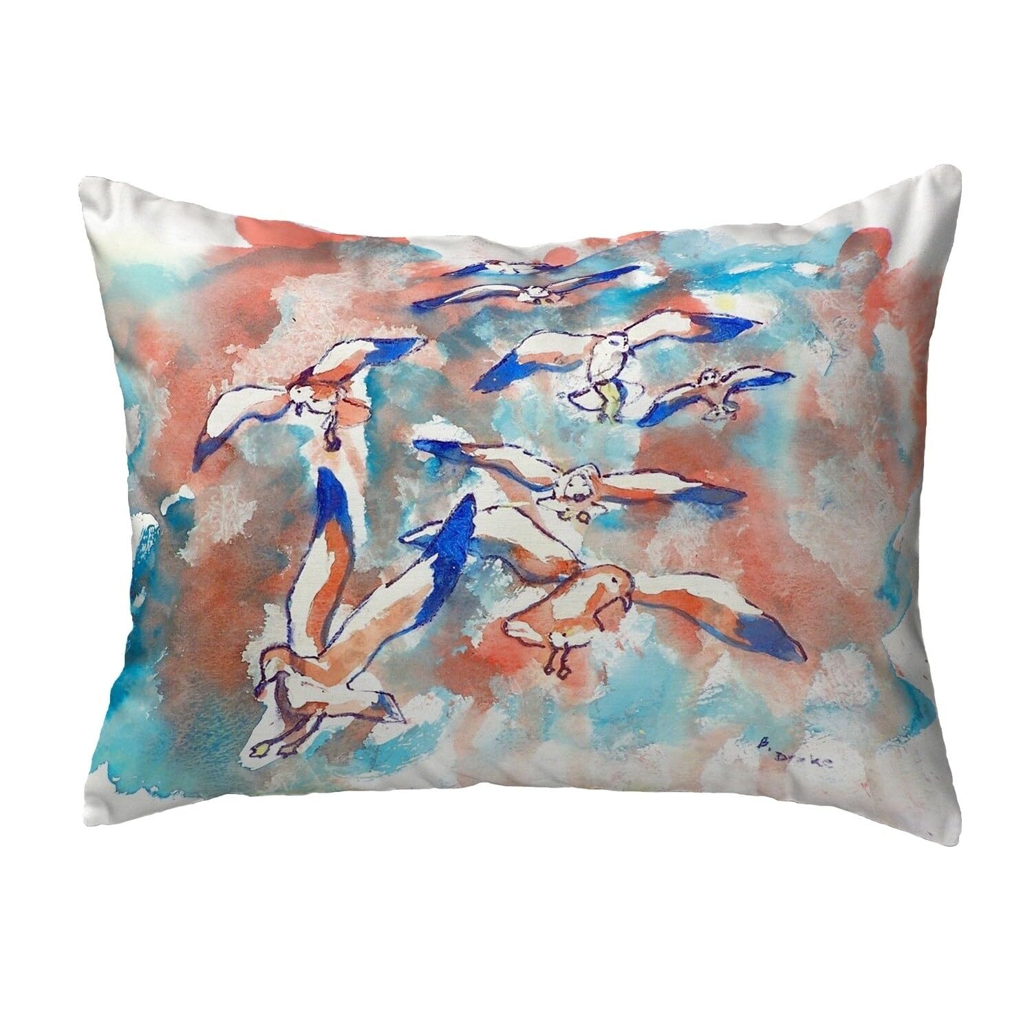 Betsy Drake KS153 Decorative Throw Pillow 11x14 Inches - Soft Multi-Color Cushion for Sofa, Bed, Living Room & Home Decor
