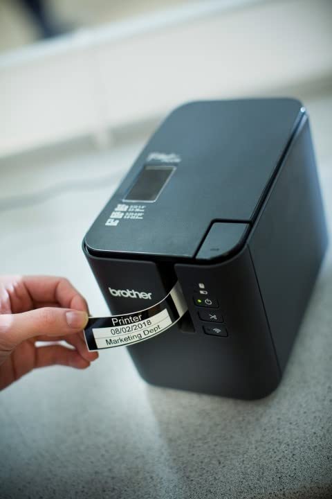 Brother PT-P900WC High-Resolution Industrial Label Printer with Wi-Fi® - Black Desktop Label Maker for Warehouse, Retail & Office Organization