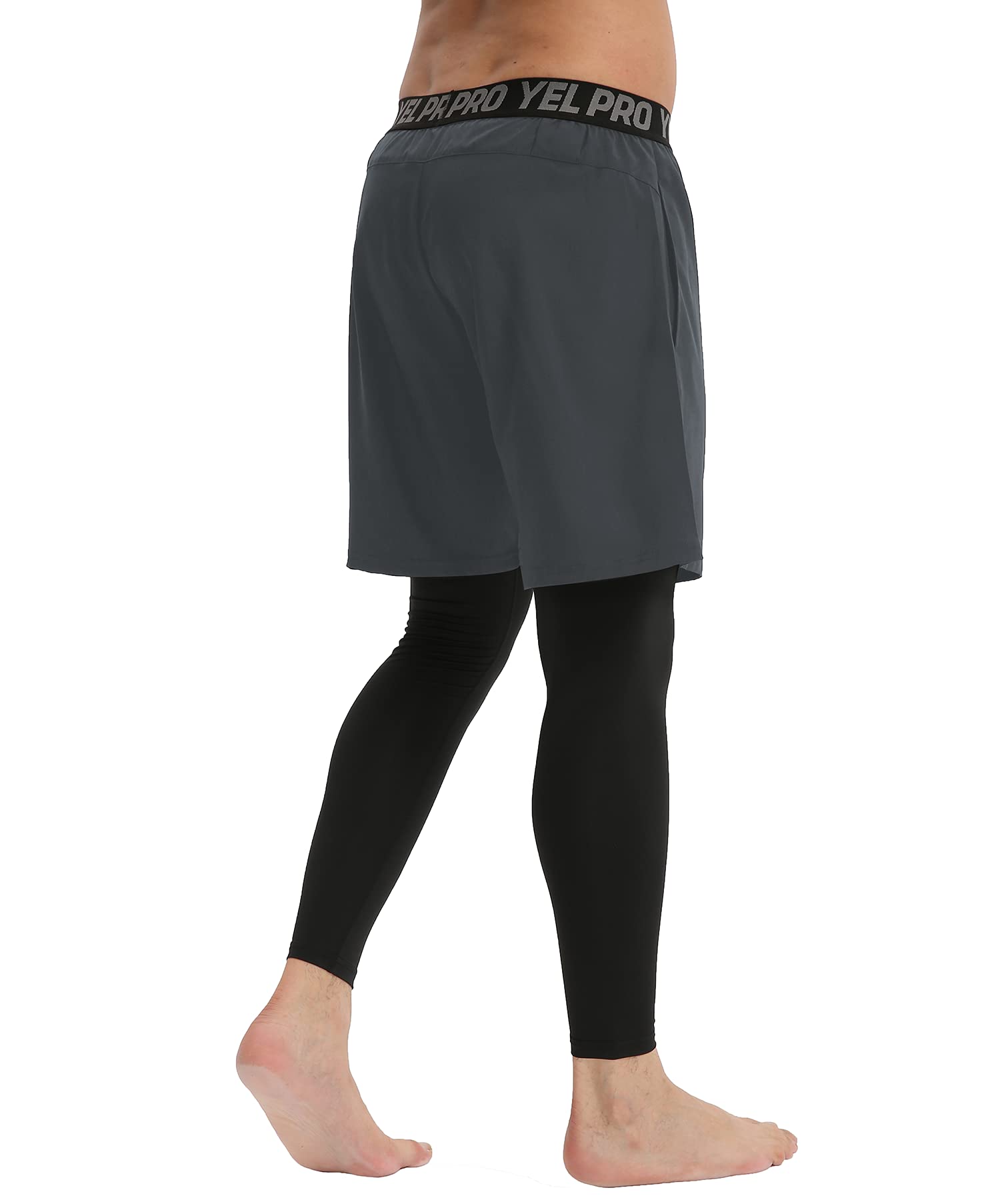 Queerier Men's 2-in-1 Running Shorts with Pockets - Compression Gym Shorts & Sweatpants for Workout, Training & Jogging - Perfect for Gym, Yoga & Outdoor Sports Activities