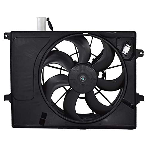 RAREELECTRICAL New Dual Cooling Fan Replacement for Hyundai Elantra Coupe 2013 & Kia Forte Sedan 2014 - 3 Terminals Male Connector - Perfect for Engine Overheating Prevention & Summer Driving