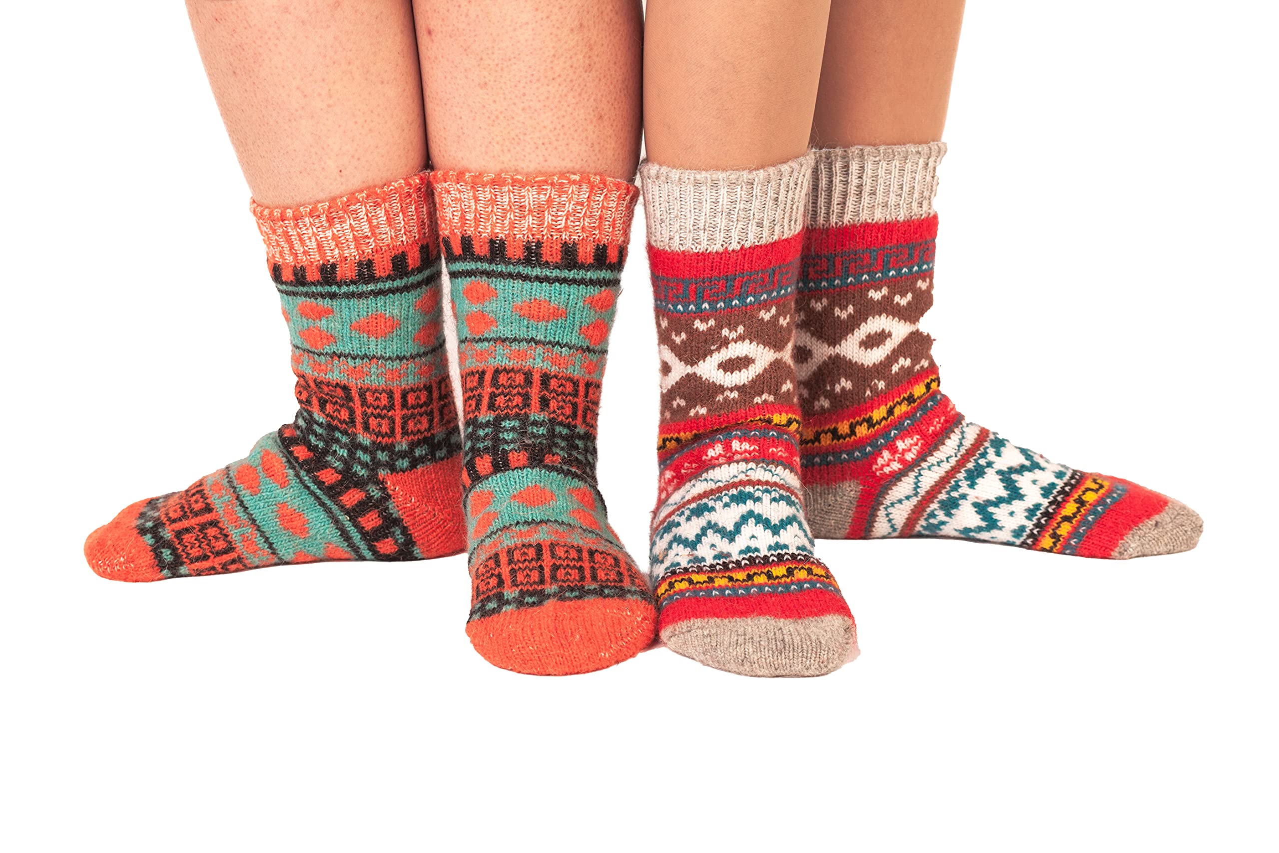 Premium Women's Wool Socks - Heavy Knit Soft & Warm Over-the-Calf Winter Socks (2 Pairs, Size 6-12) - Perfect for Cold Weather, Hiking & Home Comfort