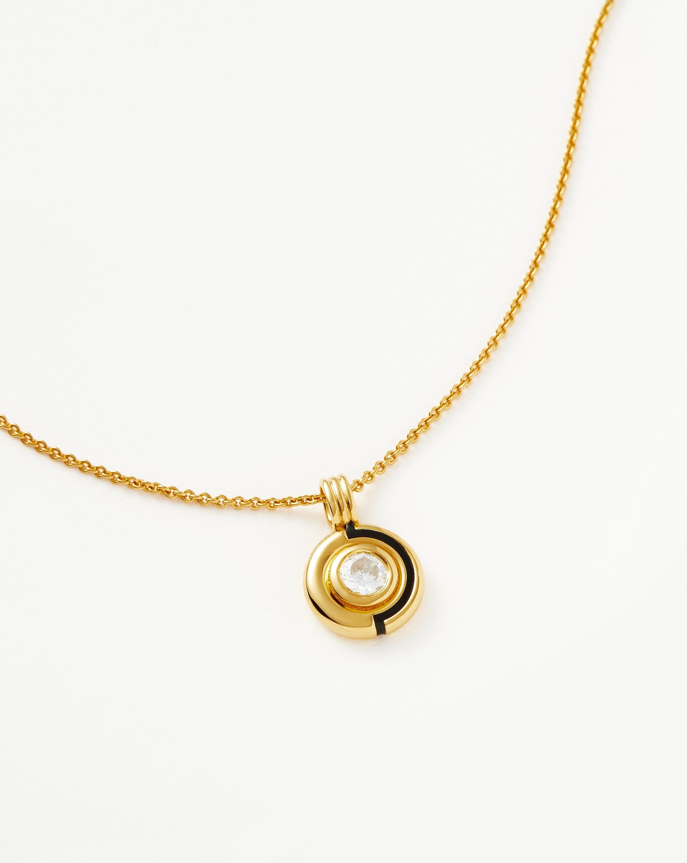 Vintage Enamel & Stone Round Pendant Necklace - Handmade Jewelry for Women | Perfect for Casual Wear, Date Nights & Special Occasions