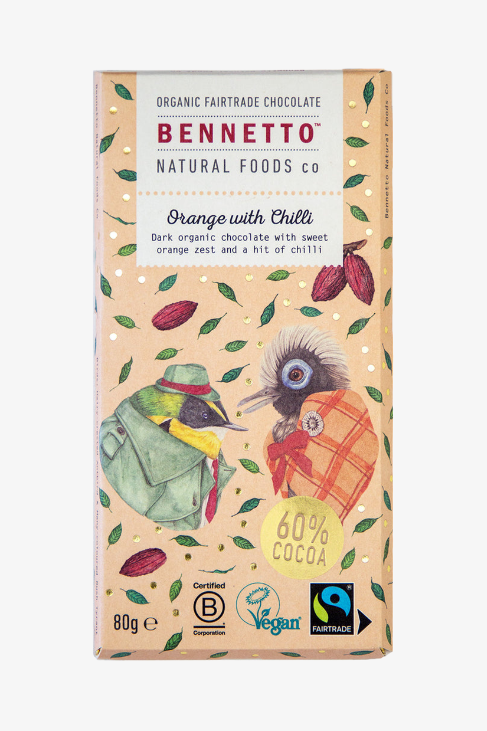Fairtrade Orange Chili Chocolate Bar 80g - Spicy & Sweet Gourmet Treat for Gifting, Desserts & Snacking