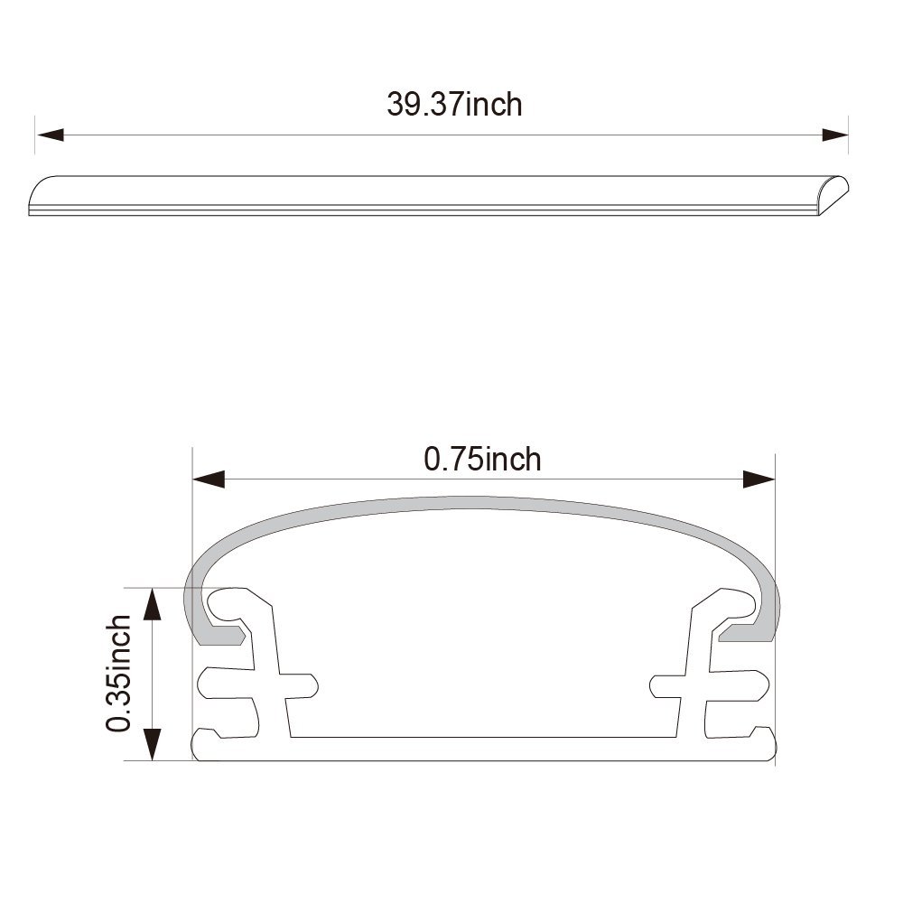TORCHSTAR 5 Pack 3.3ft/1m Aluminum U-Shape Channel for LED Strip Lights with Arc-Shaped White Cover - Creates Realistic Neon Effect U05 - Perfect for Home, Bar, Restaurant, and Retail Lighting Decor