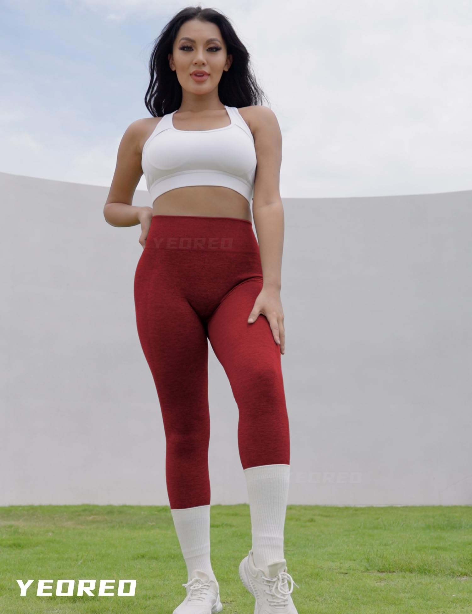 YEOREO Women's Seamless Scrunch Butt Lifting Leggings - High Waisted Gym Workout Yoga Pants for Running, Fitness & Everyday Wear