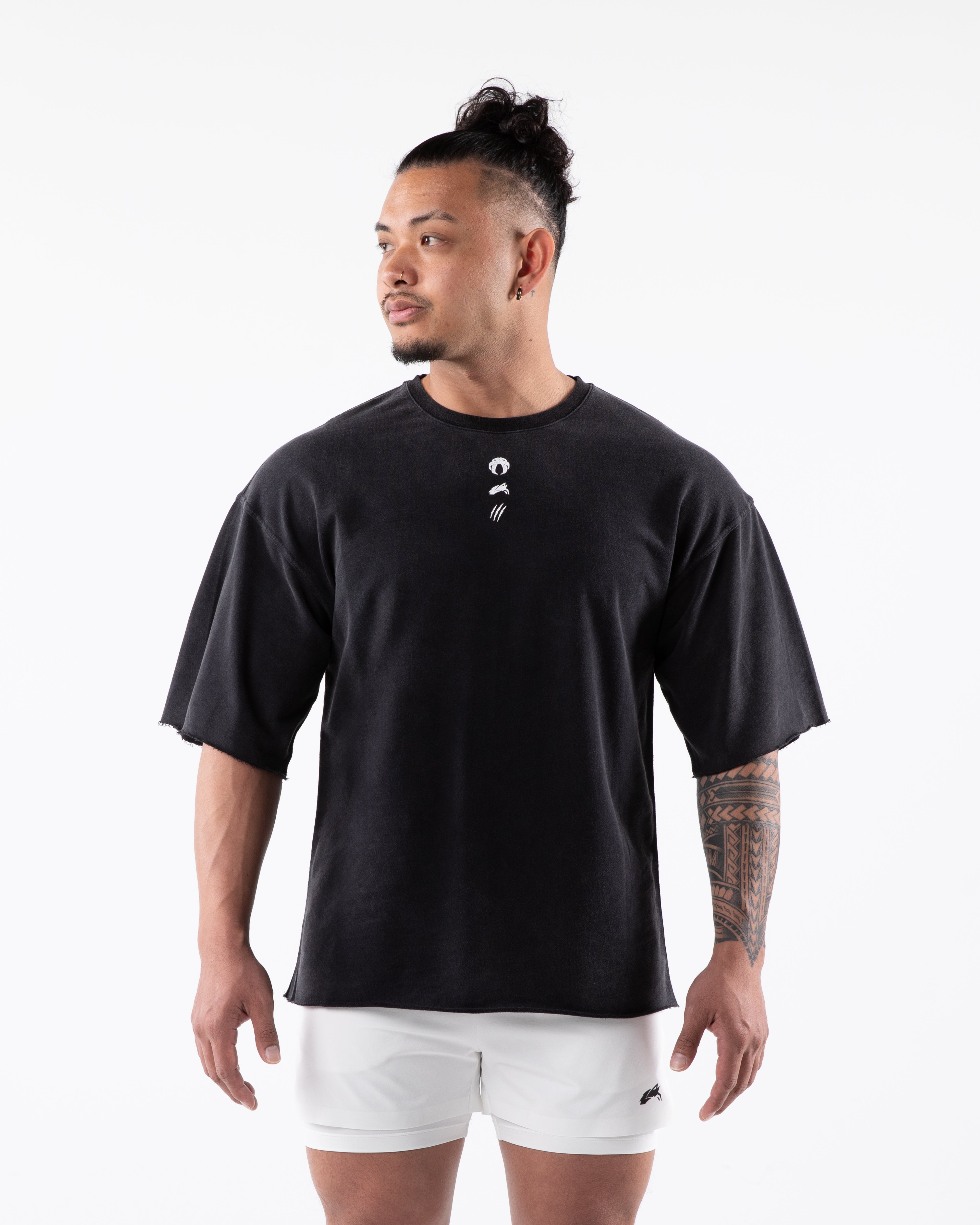 Premium Three Pillar Terry Tee - Soft Washed Black Cotton T-Shirt for Men | Casual Wear, Lounge & Everyday Comfort