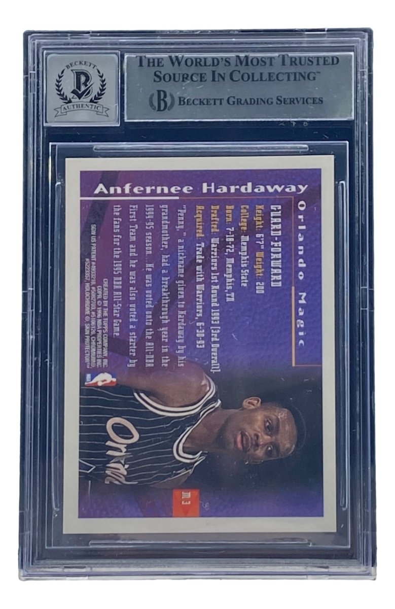 Penny Hardaway Autographed 1995-96 Finest Mystery #M3 Basketball Card - BAS Grade 10 Gem Mint - Orlando Magic Memorabilia for Collectors & Sports Fans