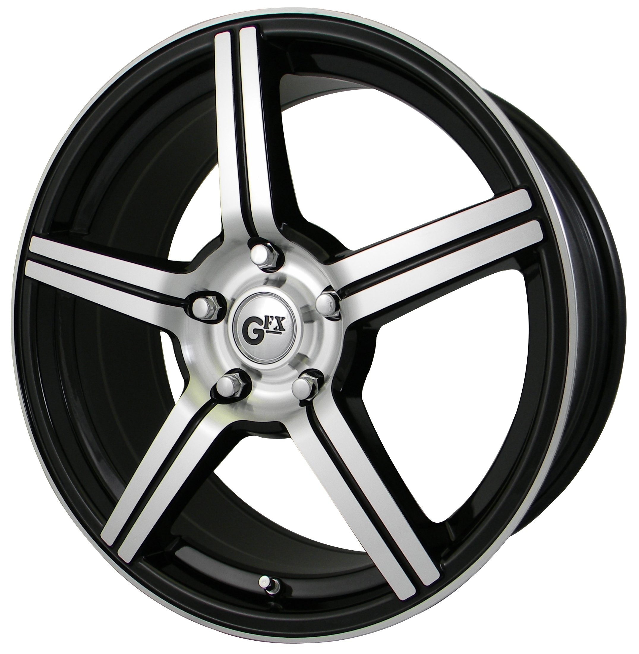 G-FX G50 Gloss Black Wheel with Machined Face - 17x8 Inches, 5x120mm Bolt Pattern - Perfect for BMW, Mercedes & Luxury Car Upgrades - Enhance Your Vehicle's Style & Performance