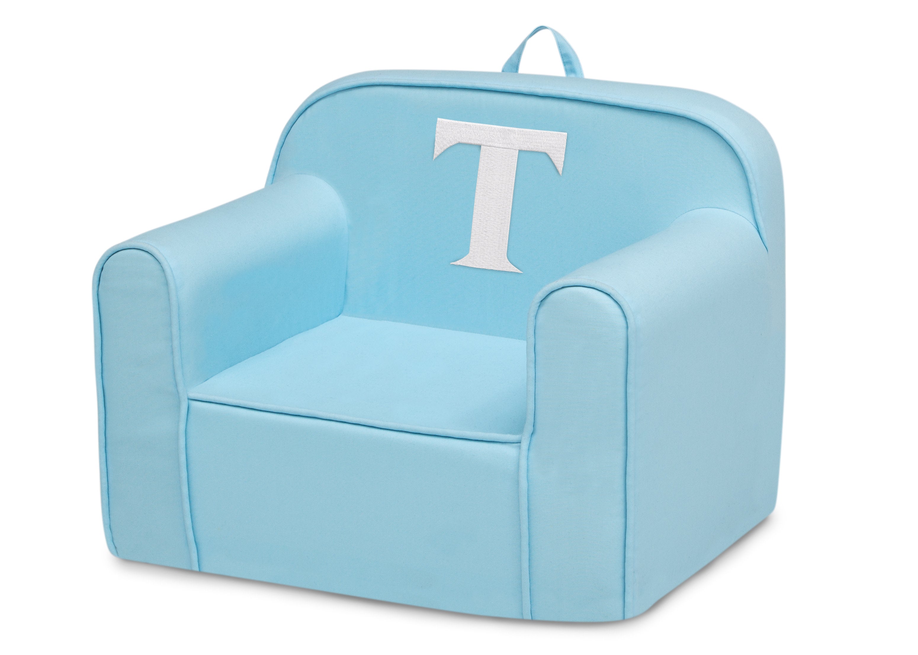 Personalized Monogram Light Blue Cozee Chair - Custom Plush Recliner for Living Room, Nursery & Office - Cozy Reading & Relaxation Seat