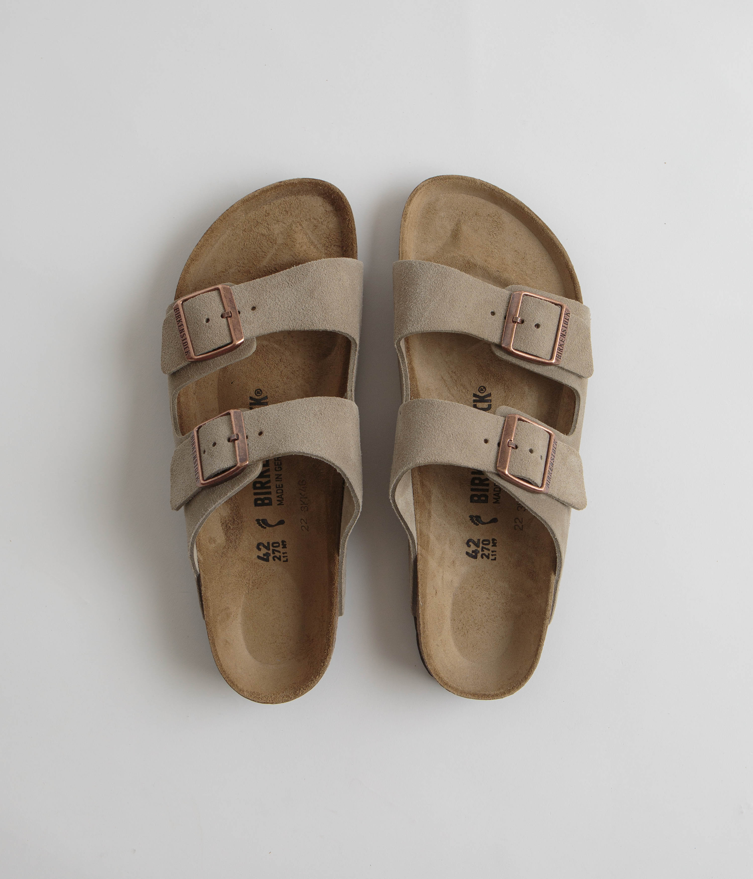 Birkenstock Arizona Narrow Sandals for Women - Comfortable Leather Footbed Sandals in Taupe | Perfect for Casual Wear, Beach & Summer Outfits