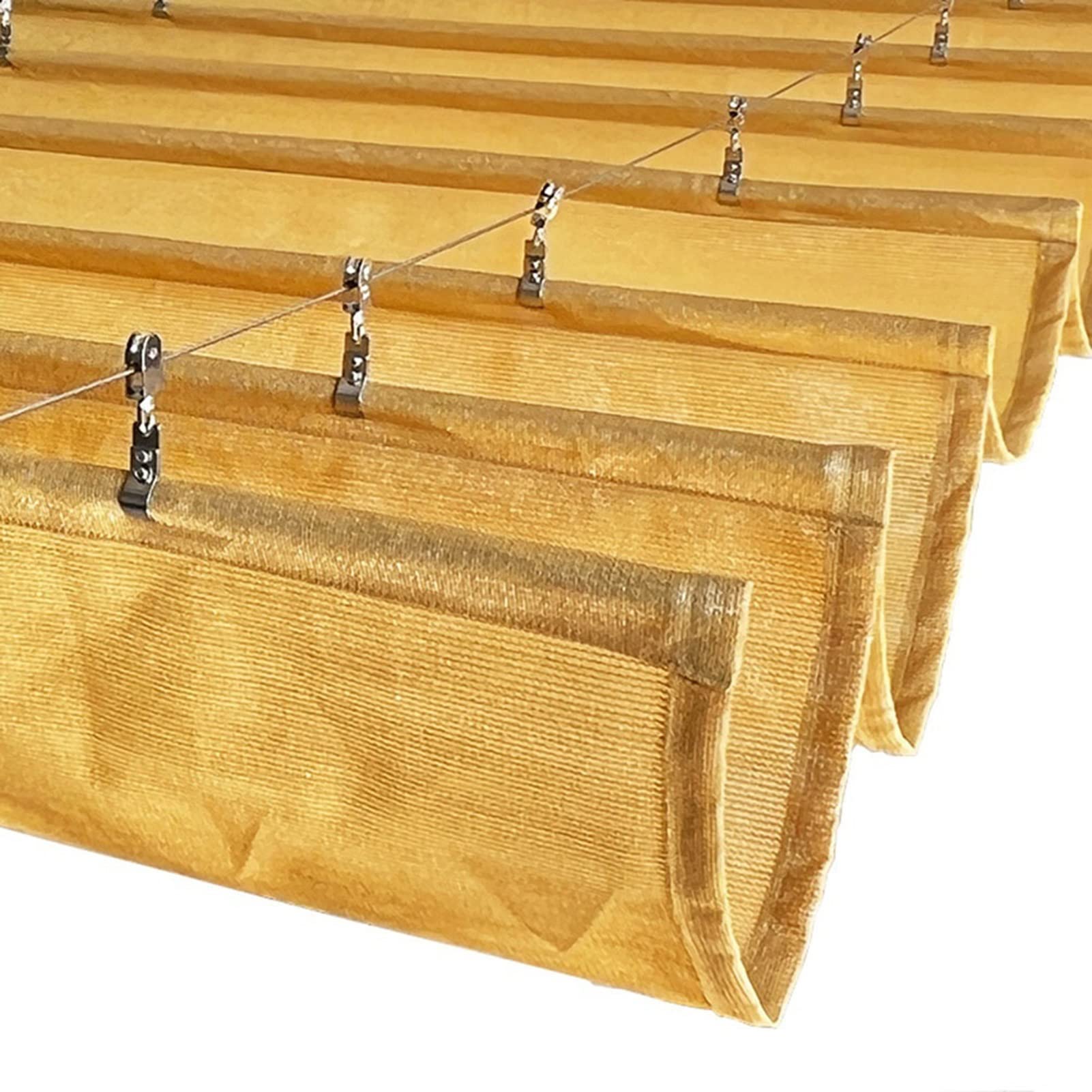 Retractable Sun Shade Canopy - UV Protection Wave Sail Roof Cover for Outdoor Pergola, Patio & Backyard - Waterproof Sun Shelter Awning with Slide Wire (0.75x3m, Yellow) | Perfect for Poolside, Garden & BBQ Areas