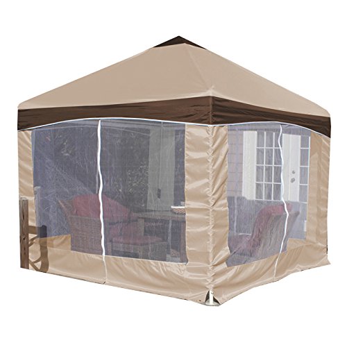 King Canopy GP1010CC 10ft x 10ft Backyard Gazebo with Caramel Creme Canopy - Perfect for Outdoor Patio, Garden Parties & Backyard Relaxation