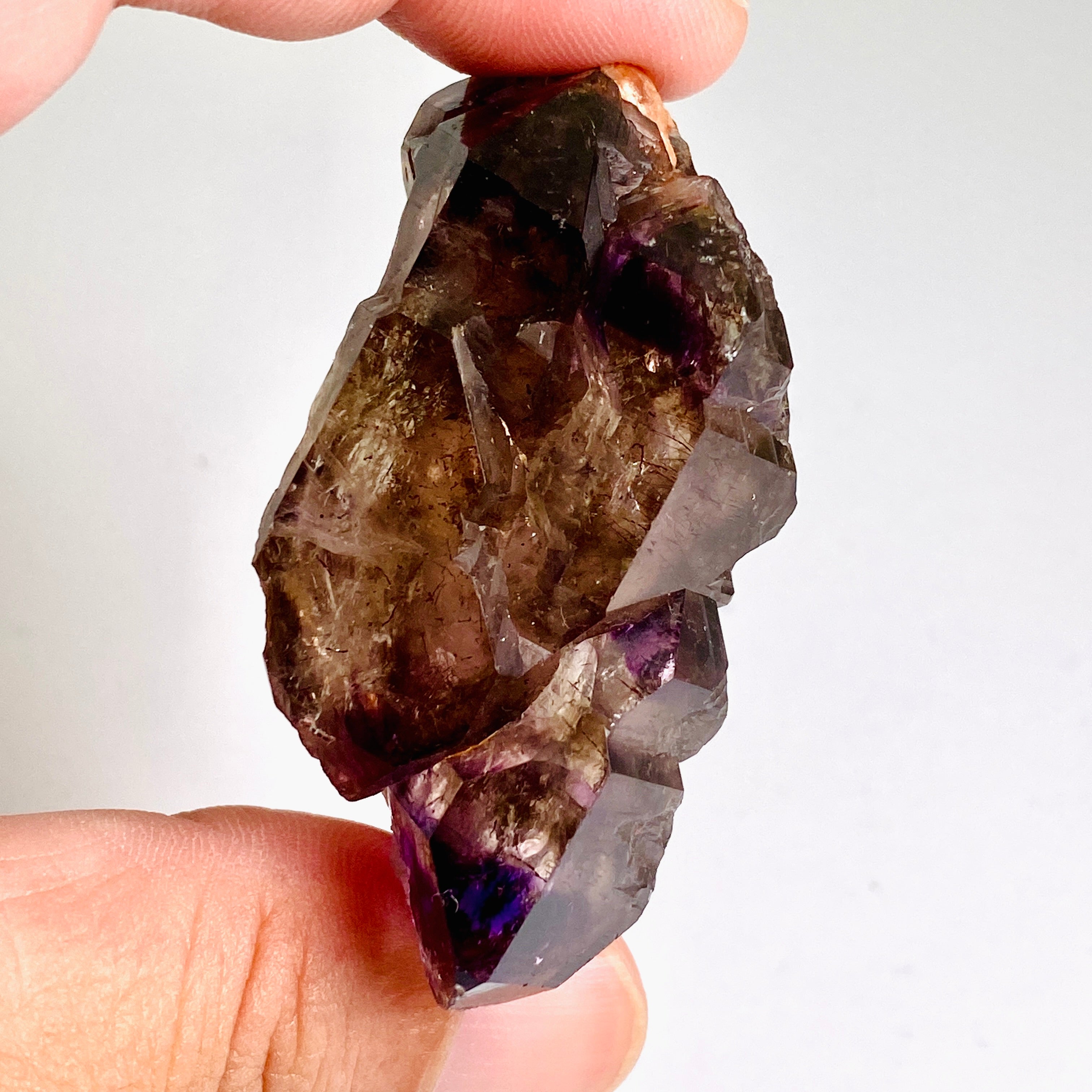 Natural Smokey Amethyst Elestial Crystal with Unique Inclusions - Similar to Super Seven & Brandberg (CR3725) - Perfect for Meditation, Energy Healing & Crystal Collection