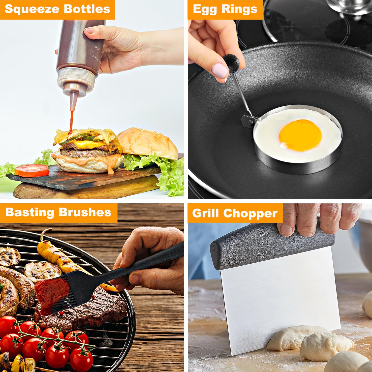 POLIGO 25-Piece Flat Top Griddle Accessories Kit - Stainless Steel Teppanyaki Tools Set with Spatula, Chopper, Tongs, Cleaning Brush & Storage Bag - Perfect for Indoor/Outdoor BBQ, Camping & Backyard Cooking - Great Gift for Grill Lovers & Home Chefs