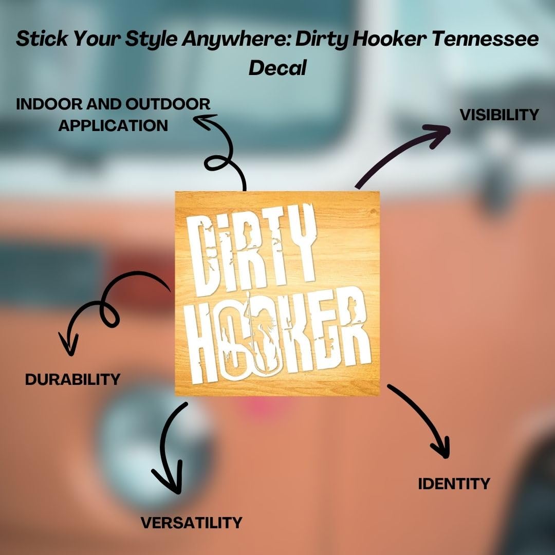 Dirty Hooker Fishing Stickers - Cool Decals for Laptop & Gear - Fishing Enthusiasts