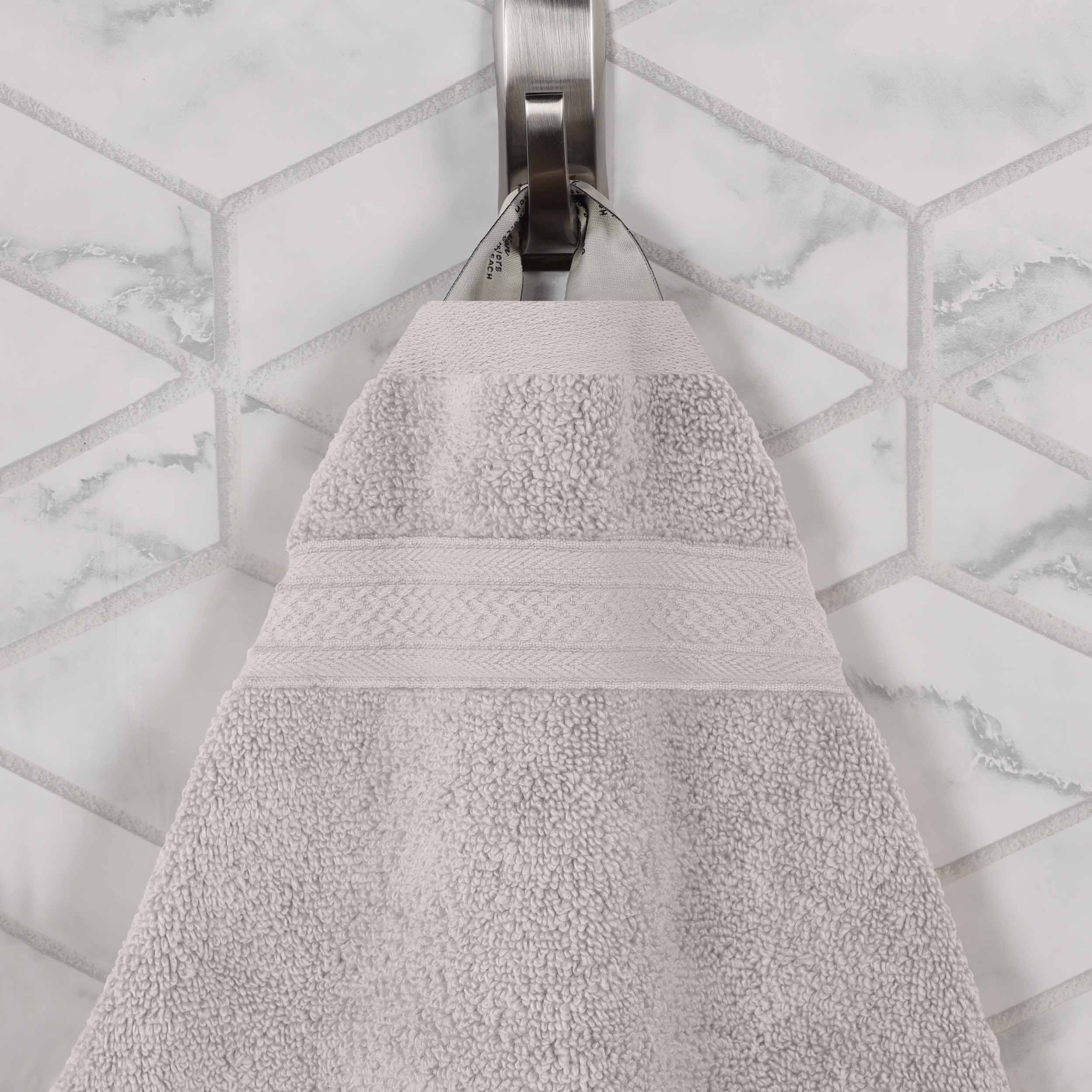 Premium 8-Piece Zero Twist Cotton Towel Set - Solid & Jacquard Chevron Design for Bath, Spa, and Luxury Home Decor