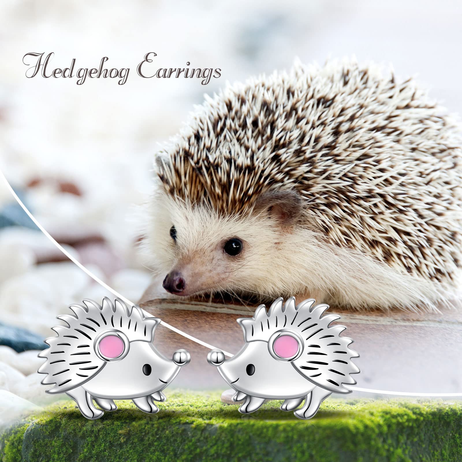 Sterling Silver Hedgehog Jewelry Set for Women - Hypoallergenic Hedgehog Earrings, Necklace & Bracelet Gifts for Teen Girls & Hedgehog Lovers | Perfect for Birthday, Anniversary & Animal-Themed Fashion Accessories